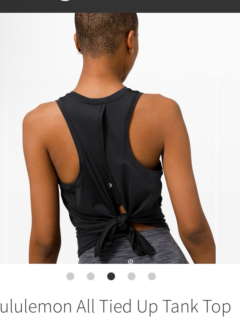 lululemon athletica Black Tie-Back Racerback Tank